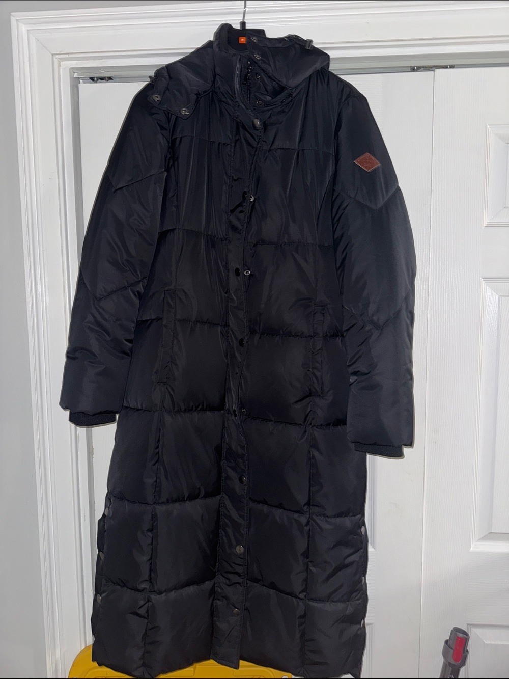 St. John's Bay Black Long Hooded Puffer Coat